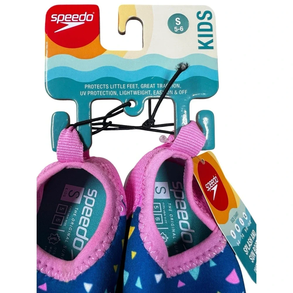 Speedo Splash And Sun Bootie Kids Size‎ Small S (5-6) Water Shoes Blue Pink